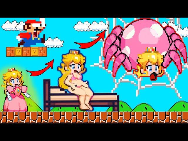 What Happened to Shock Mario - Spider with Princess Peach's Head | 8 bit Cartoon Animation