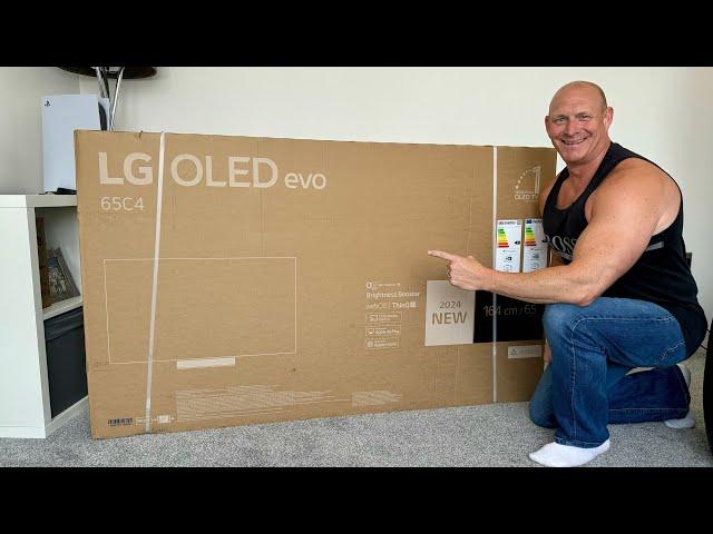 2024  65" LG C4 OLED  Unboxing, Wall mounting, Setup & Demo!