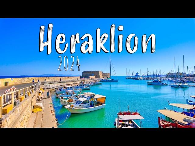 Heraklion Crete, walking tour 4k, vlog, Greece 2024