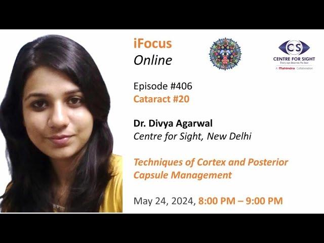 Techniques of Cortex and PC Management by Dr Divya Agarwal, Friday, May 24, 8:00 PM