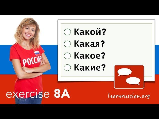 Simple phrases in Russian - Exercise 8A - Какой?  Какая?  Какое?  Какие?