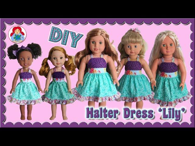 DIY | Halter Dress 'Lily' for 14" and 18" dolls • Sami Doll Tutorials