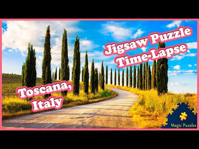 Toscana, Italy — Relaxing Landscape Video. Jigsaw Puzzle Time Lapse