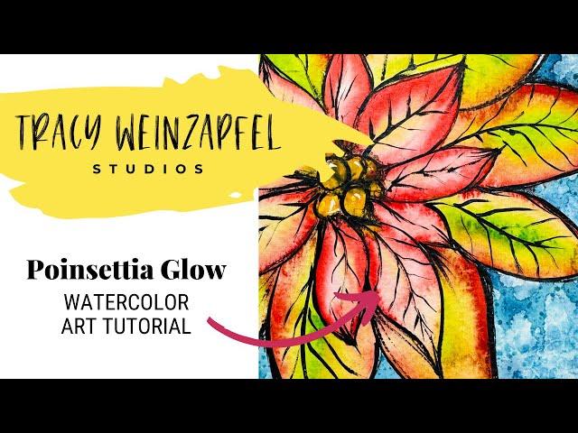 Poinsettia Glow (Beginner Watercolor Art Tutorial)