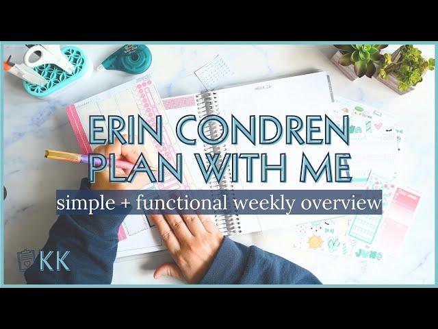 Erin Condren Functional Plan with Me Simple + Minimal Weekly Overview in a Monthly Planner