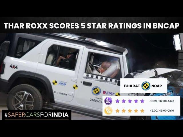 Mahindra Thar ROXX  2024 Scores 5 Star in BNCAP Safety Rating  #tharroxx #safety #mahindra