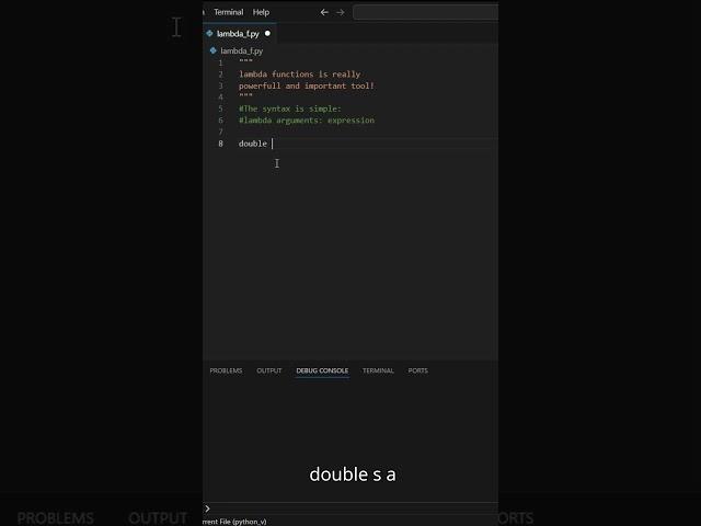 Lambda Functions in Python Explained In less than 60 seconds! #codeing #programminglanguage #phython