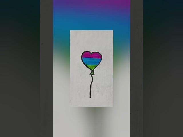 How to draw a balloon | Heart ️ shape drawing #skyart #drawingideas