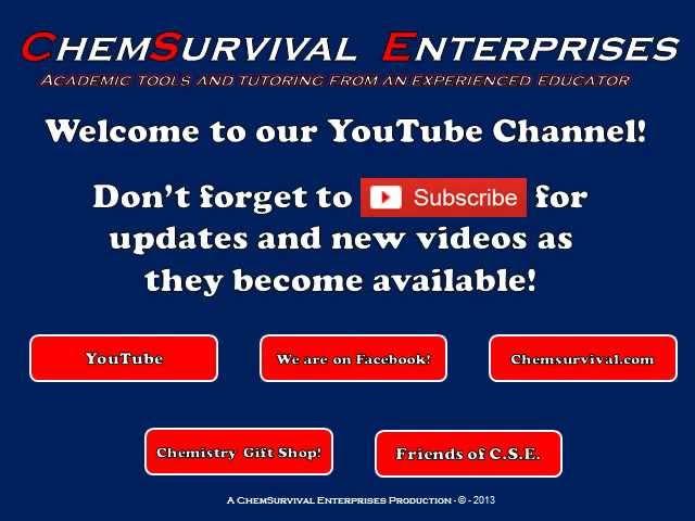 Welcome to ChemSurvival Enterprises on YouTube