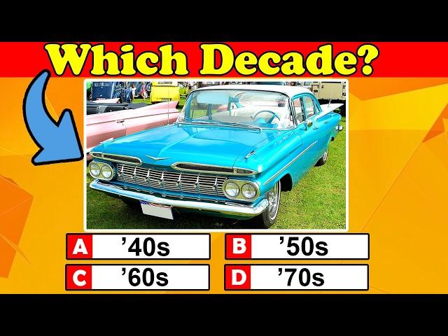 Guess the Decade of These Classic Cars! Can You Get All 30?