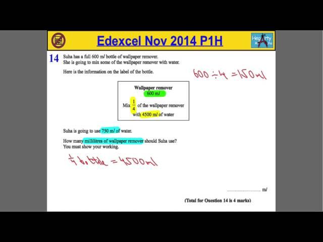 Edexcel Maths P1 Nov 2014 Higher Q14