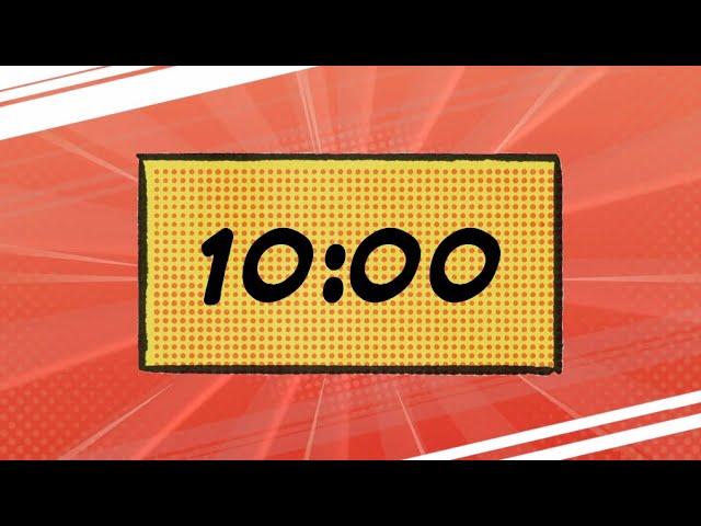 10 Minute Comic Book Style Countdown Timer, Super Hero Music 