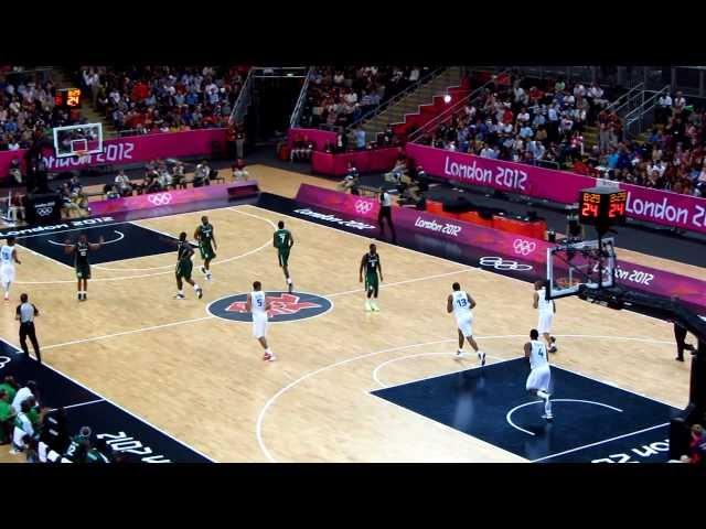 Nigeria vs France Mens Olympic Basketball London 2012, Nigeria 3 point shot drained