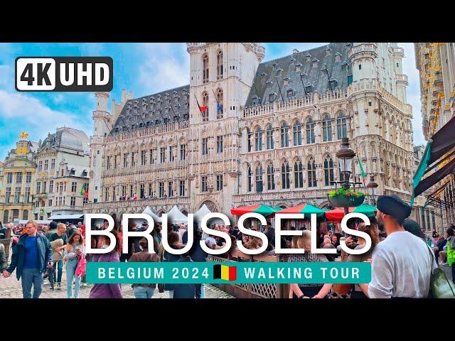 BRUSSELS Walking Tour 4K  BELGIUM 2024  BRUXELLES Walk