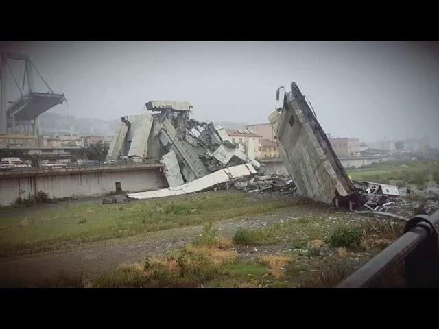 Genoa motorway collapsed, Italian bridge collapsed , Ponte Morandi, Polcevera a Genova