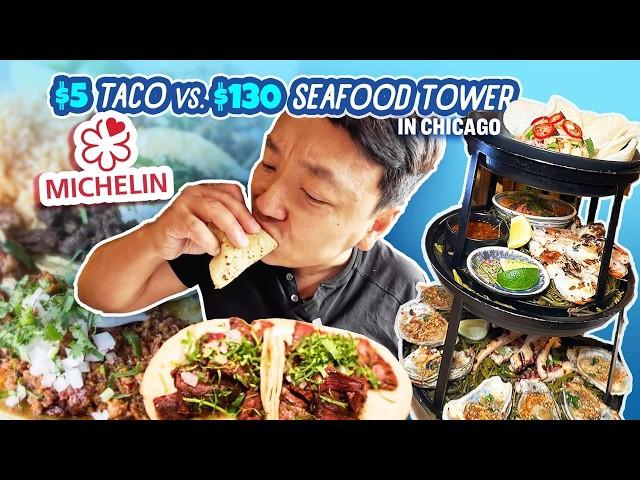 $5 vs. $130 MICHELIN Eats | 18 Hours Eating ONLY Michelin Food in Chicago