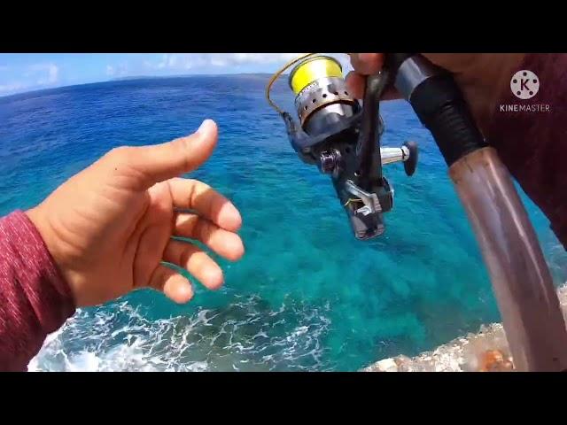 Cliff fishing with ilokano angler fishingboy and Wilson