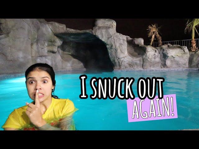 SNEAKiNG into my POOL to SWiM at MiDNiGHT! // did I get caught?!