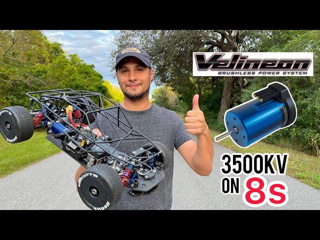 Pushing the Traxxas Velineon 3500KV Motor to its limit. The first on 8s