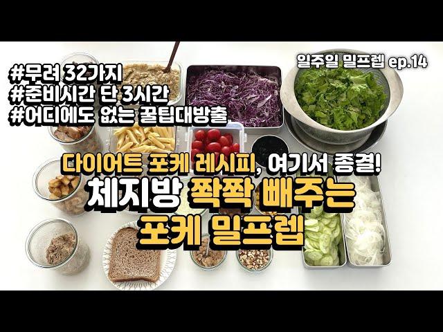 살 쉽게 빼주는 포케 레시피  정말 맛있는데 체지방이 빠져요3시간 투자해서 32가지 포케 일주일 밀프렙하기  꿀팁대방출 ‍️‍️ 탄단지완벽 l 밀프렙 4주다이어트 결과