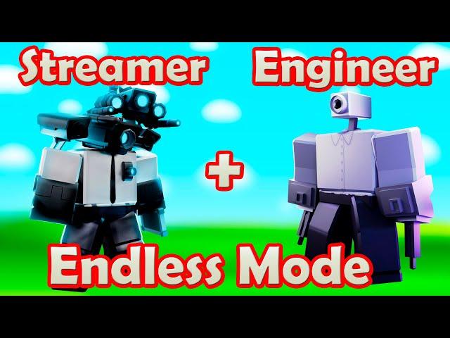 Only Streamer Cameraman and Engineer Cameraman in Endless Mode Roblox Toilet Tower Defense