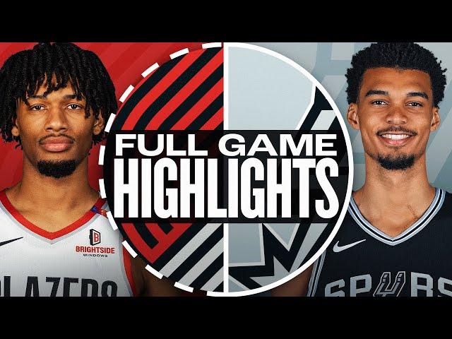 TRAIL BLAZERS at SPURS | FULL GAME HIGHLIGHTS | December 21, 2024