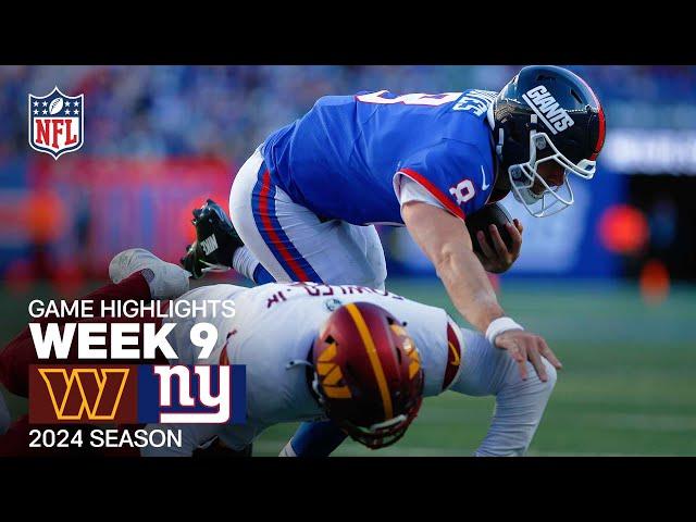 Washington Commanders vs. New York Giants Game Highlights | NFL 2024 Season Week 9