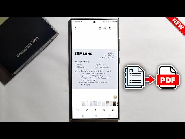 Samsung Galaxy S24 /S24+ /S24 Ultra: How To Scan Documents as PDF