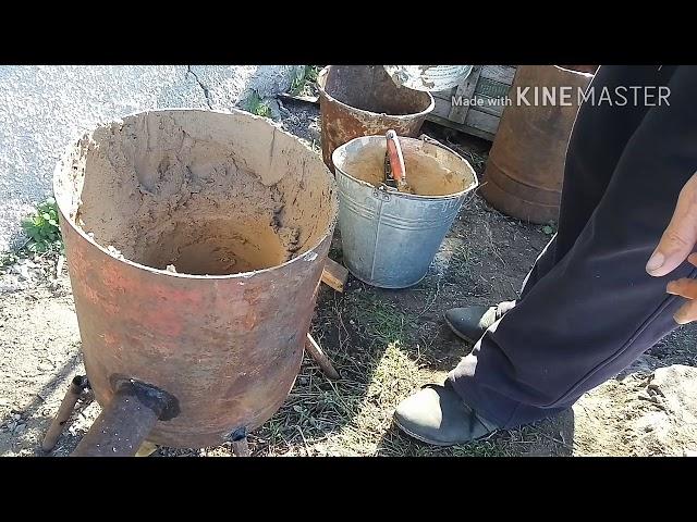 Горн для плавки алюминия,( глина песок,гипс)