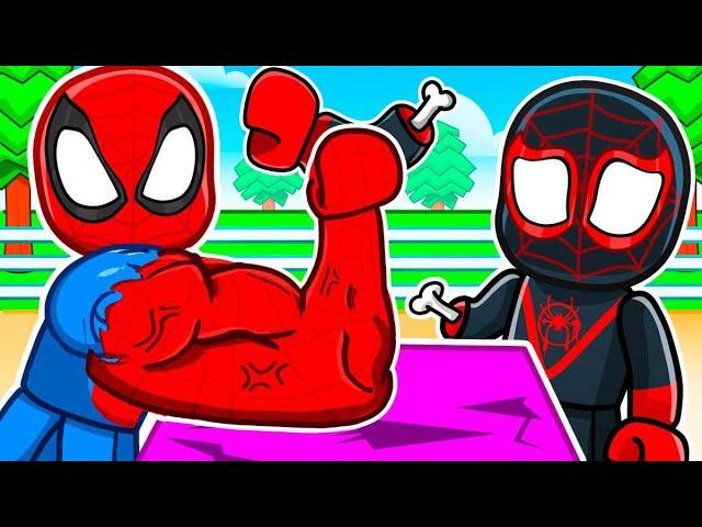 Roblox Arm Wrestling Simulator with Spiderman & Miles!