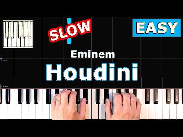 Eminem - Houdini - Piano Tutorial EASY SLOW