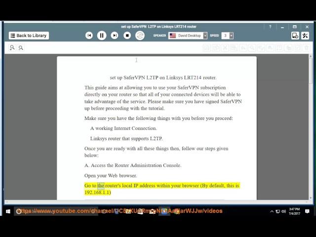 Set up SaferVPN L2TP on Linksys LRT214 router