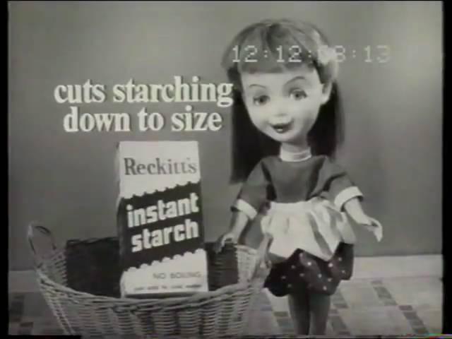 Reckitt's instant starch 1965 TV commercial