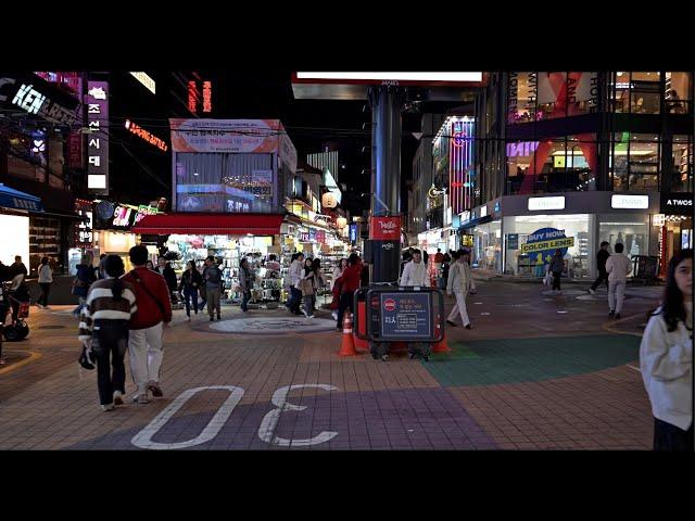 홍대입구거리 걷기 10.28 (월)ㅣWalking the Hongik University entrance street in Seoul, Korea 10.28 (Monday).4K