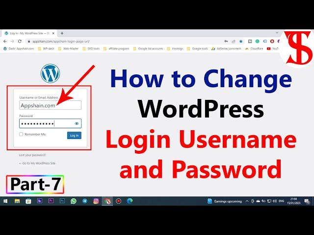 How to Change WordPress login Username and Password in Hindi || Part-7