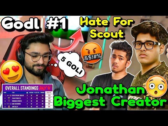 JONATHAN ~ Biggest Creator In India   Lolzz Angry On Hate For Scout #5 Goli Godl #1 In ESL 