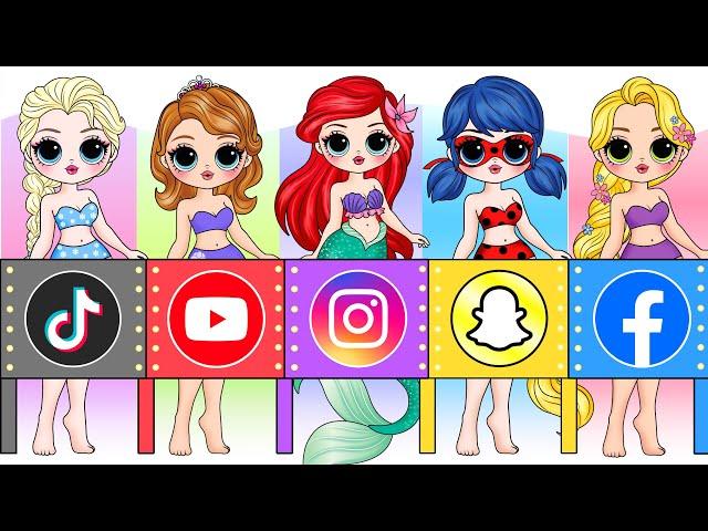 Disney Princess, Wednesday & Ladybug Get SOCIAL MEDIA TRENDS Fashion | 30 DIYs Paper Doll & Craft