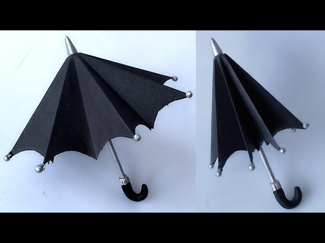 How To Make Paper Umbrella that open and close / Paper Umbrella / Easy Paper Craft / Black Umbrella