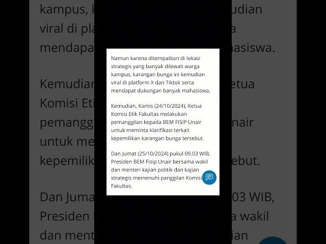 BEM Fisip UNAIR Di bekukan Gegara Pasanga Karangan Bunga Satire Ditujukan Ke Prabowo - Gibran