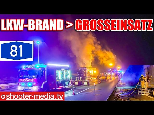   A81:  LKW-BRAND ENTWICKELT SICH ZUM GROSSEINSATZ   |   Rettungsgasse zugefahren  