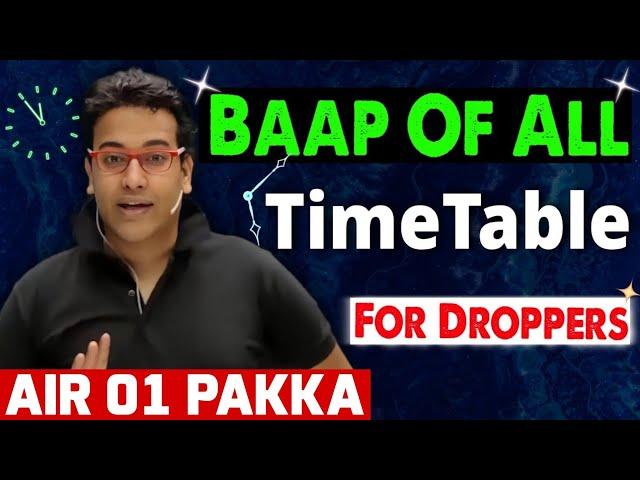 Baap Of All Timetable for DROPPER | Saleem Sir Motivation | IIT JEE NEET Motivation | PhysicsWallah