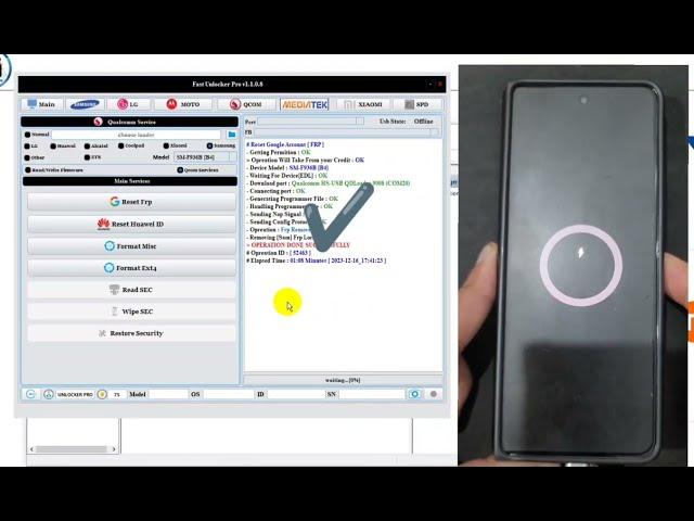 Remove Frp  Samsung One Click Galaxy Z Fold4 5G by Fast Unlocker Pro