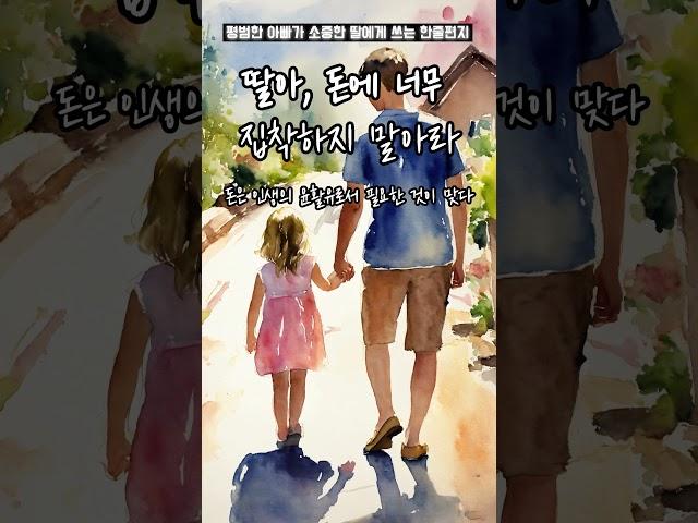 딸아, 돈에 너무 집착하지 말아라  #삶의지혜 #명언 #아빠 #좋은글 #인생조언 #인간관계 #잔소리 #매일편지