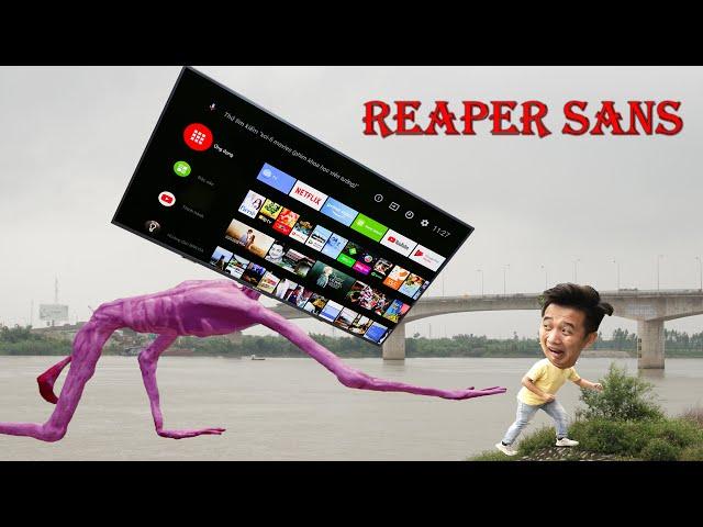 REAPER SANS Thử Thách Quỷ Đầu TV Ngoài Đời Thật | Challenge Siren Head TV In Real Life | Tân Paris