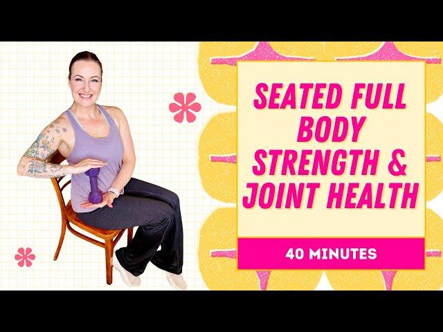 FULL BODY STRENGTH: 40 Minute At Home Chair Workout. Chair Workout For Weight loss & Muscle Strength