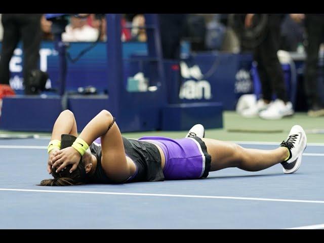 Bianca Andreescu Match Point and Celebration Winning the 2019 US Open Championship