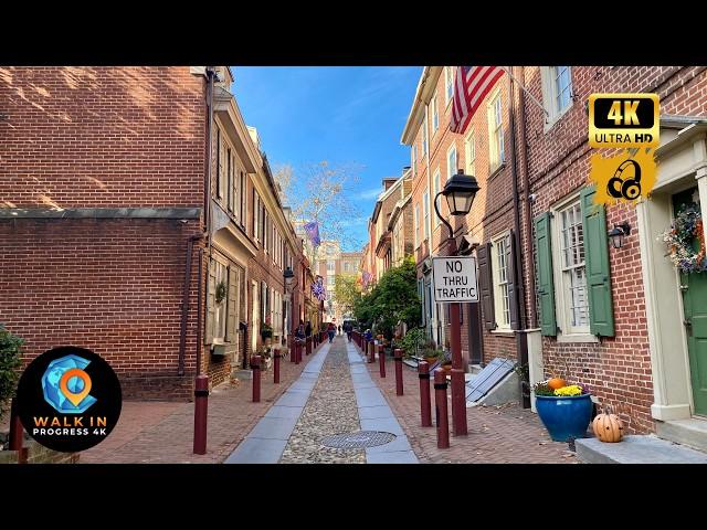 Exploring Philadelphia's Old City Neighborhood ️ [USA ] 4K Immersive Fall Tour