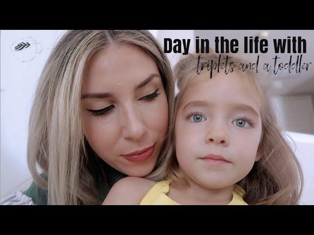 A DAY WITH US | Triplets & a Toddler, House Updates, Nutella Coffee & more | Allie Richmond