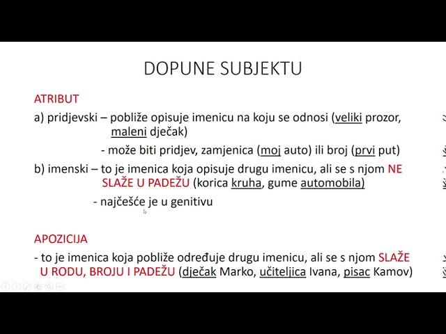 Hrvatski jezik - ponavljanje jezičnog gradiva 7. razreda