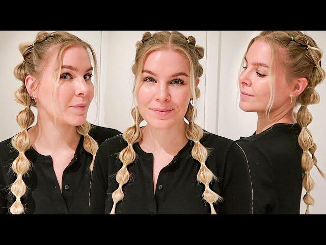 How To Double Bubble Braid Your Hair For Beginners - Dutch Braid Alternative - Easy Summer Hairstyle